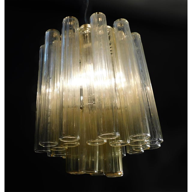 Yellow 1960s Clear and Yellow Murano Tubes Chandelier For Sale - Image 8 of 8