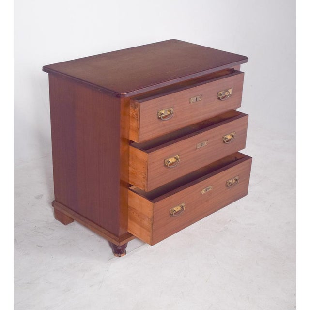 Brown Vintage Portuguese Chest of Drawers with Crochet, 1920s For Sale - Image 8 of 9