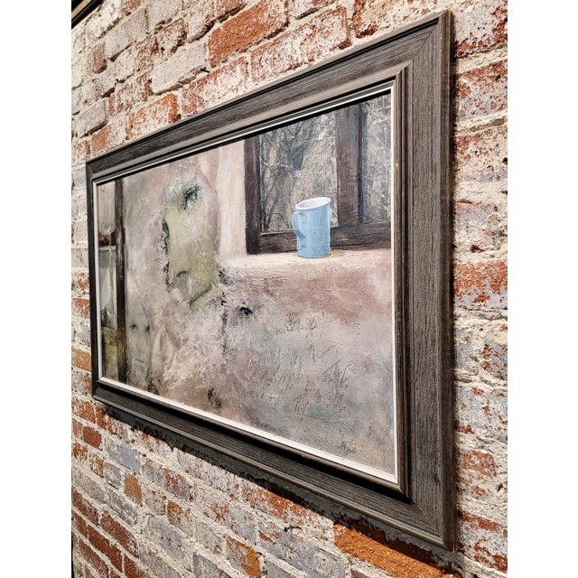 Mikulas Kravjansky - I Love You - Three Faces on the Wall -1969 Oil Painting For Sale - Image 10 of 12