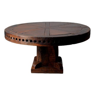 Rustic Brazilian Round Dining Table, Brazil, 1970s For Sale