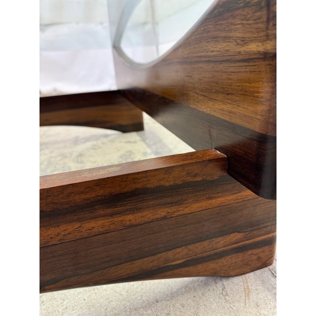 Mid-Century Brazilian Rosewood and Glass Coffee Table, 1960s For Sale - Image 12 of 12
