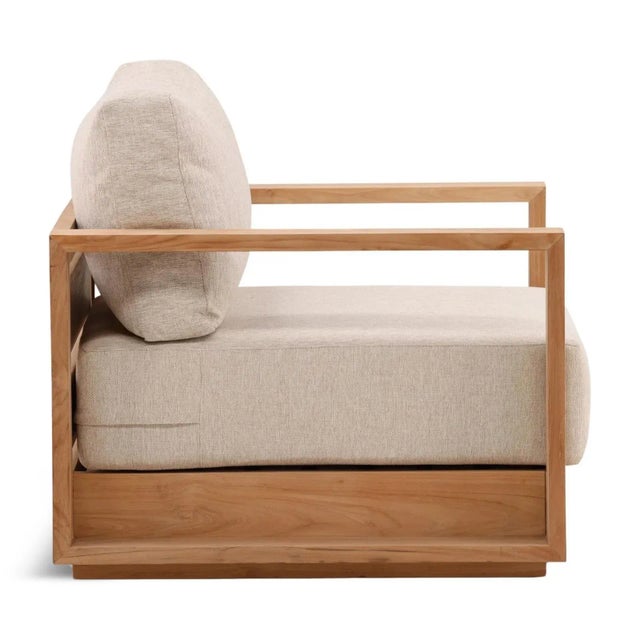 Contemporary Calusa Outdoor Teak Club Chair For Sale - Image 3 of 7