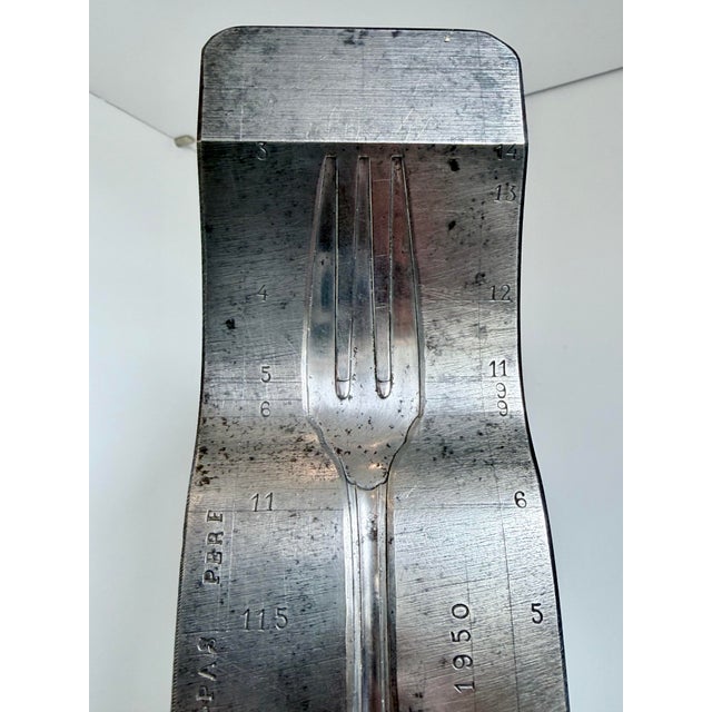 Fantastic vintage solid steel mould from a French factory, for fork making. Matches well with the spoon model I also have...