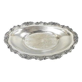 Vintage Victorian Style Silver Plated Oval 13.5" Trinket Serving Dish (B) For Sale