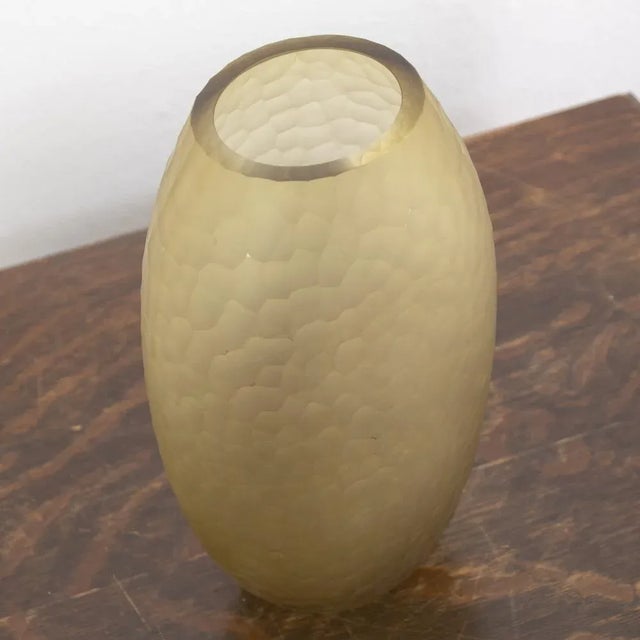 Italian Murano Glass Vase in Amber Color For Sale - Image 5 of 11
