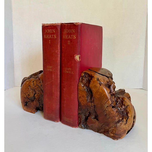 Vintage Burlwood Live Edge Bookends For Sale - Image 11 of 11