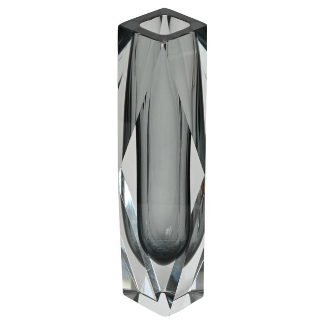Murano Decorative Glass Vase in Sommerso Grey Blown Glass from Mandruzzato, 1960s For Sale - Image 16 of 16