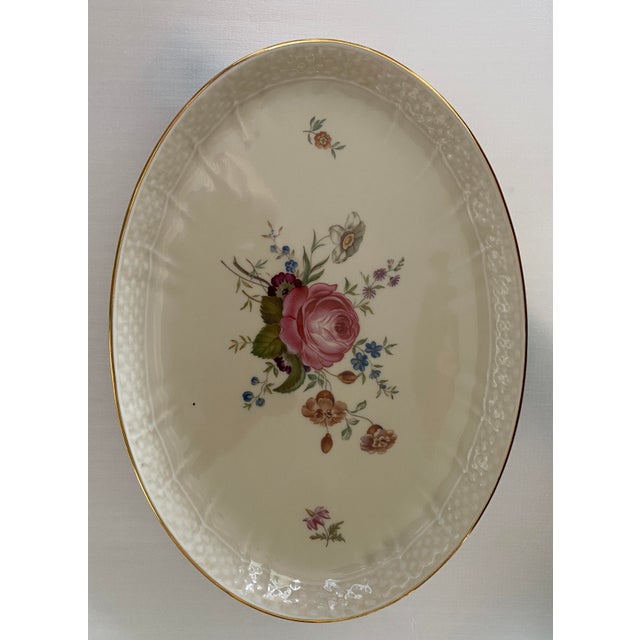 Vintage Royal Copenhagen Frijsenborg Hand-Painted Porcelain Creamer and Sugar Set With Tray- 3 Pieces For Sale - Image 9 of 9