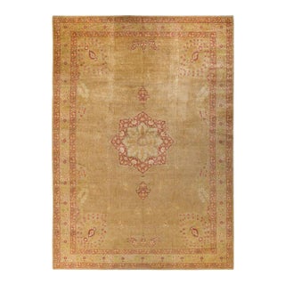 Mogul Collection Hand-Knotted Area Rug - Yellow 12' 1" x 17' 6" For Sale