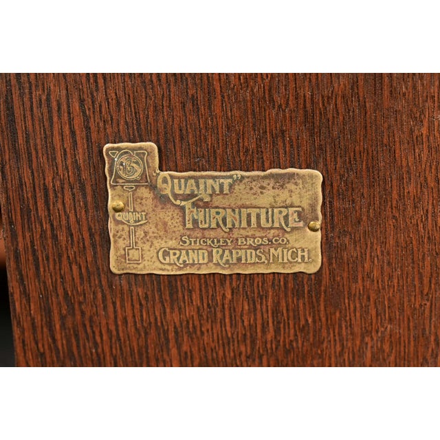Stickley Brothers Antique Mission Oak Arts & Crafts Desk or Library Table, Newly Refinished For Sale - Image 12 of 13