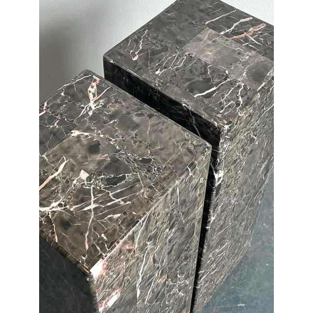 Vintage Tessellated Stone Pedestals - A Pair For Sale - Image 4 of 12