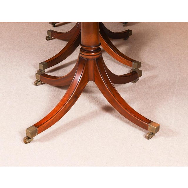 Vintage Triple Pillar Dining Table and Chairs by William Tillman, 1980s, Set of 15 For Sale - Image 13 of 15
