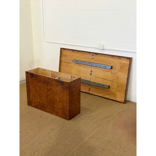 Mid-Century Modern 1970s Monumental Milo Baughman Wood Extension Rectangular Pedestal Dining Table For Sale - Image 3 of 11