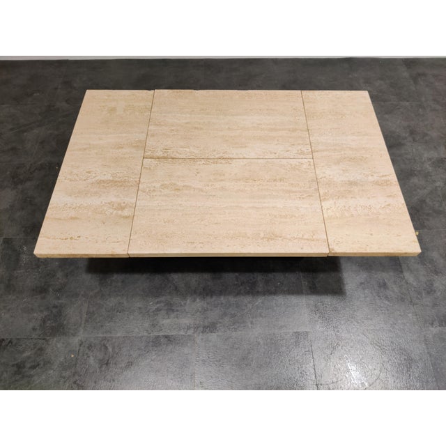 1970s Vintage Travertine Hidden Bar Coffee Table, 1970s For Sale - Image 5 of 9