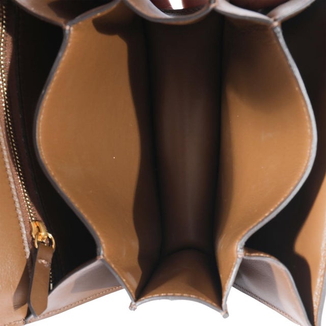 Brown Brown Smooth Leather Small Box Bag For Sale - Image 8 of 8