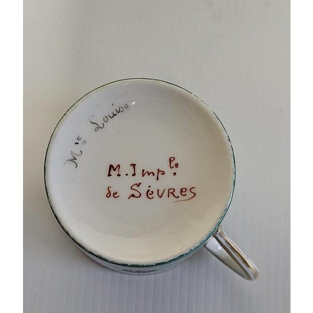 19th Century Porcelain Tea Service with Napoleon from Imperial Sèvres Manufactory, Set of 6 For Sale - Image 6 of 7