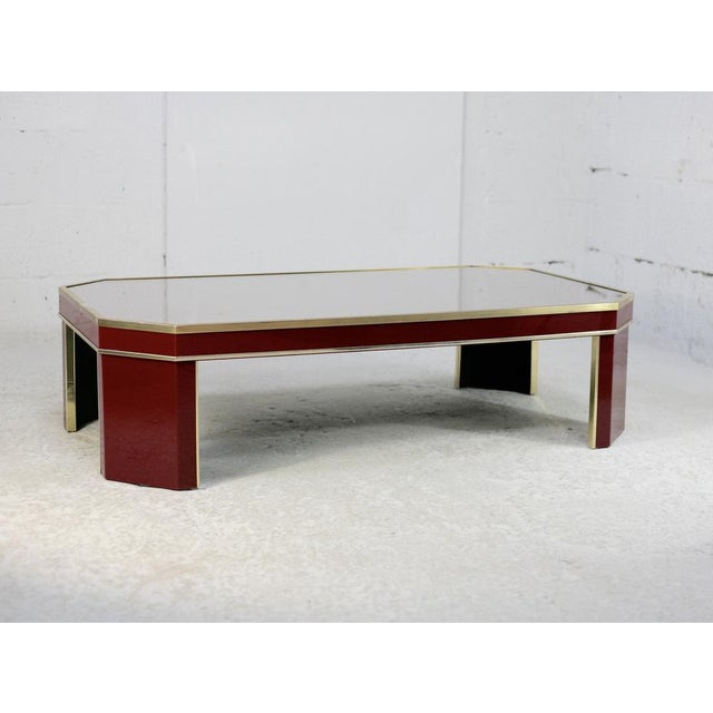 Coffee Table in Glass, Brass, Acrylic Glass and Wood by Eric Maville, France, 1970s For Sale - Image 17 of 18