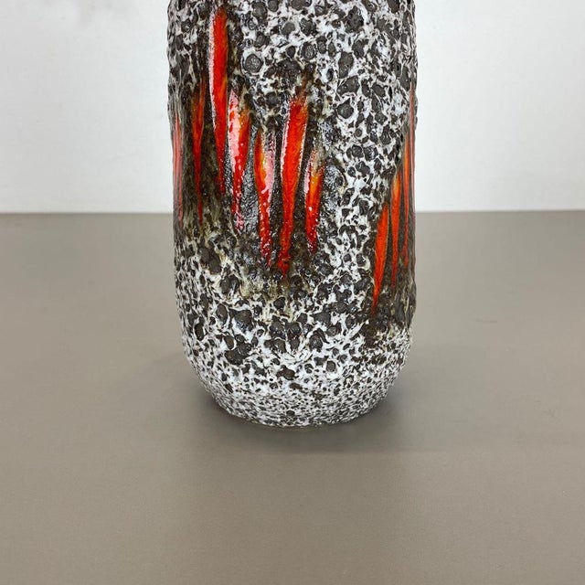 Black Zig Zag Lora Fat Lava Vase from Scheurich, Germany, 1970s For Sale - Image 8 of 18