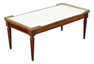 French Vintage Mahogany Louis XVI Style Coffee Table