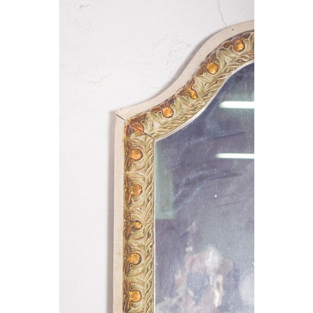Rectangular Light Green and Gilt Wooden Framed Mirror For Sale - Image 6 of 8