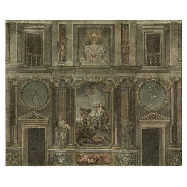 Antique Panoramic Wall Mural on Canvas, 1800s For Sale - Image 3 of 6