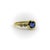 Modern 1990s Sapphire and Diamond Bezel Set 18k Gold Ring, Size 4.5 For Sale - Image 3 of 12