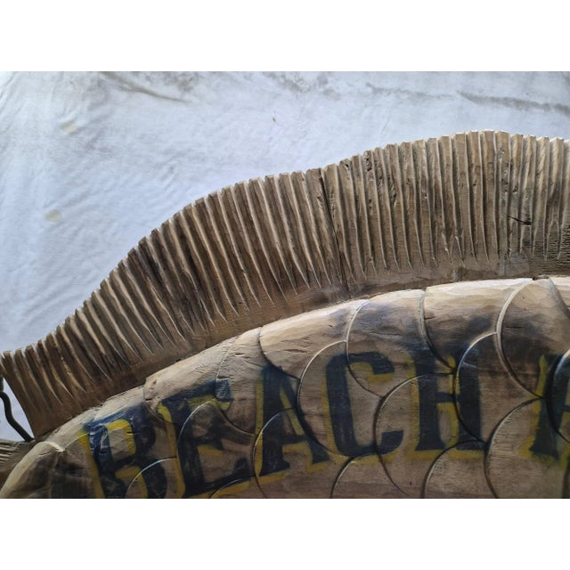 Carved Fish Trade Sign for "Beach House Inn, Brant Point" For Sale - Image 4 of 12