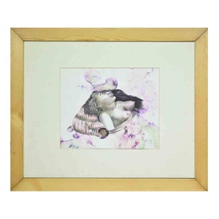 Woman, Mixed Media, Framed, 1990s For Sale