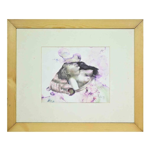 Woman, Mixed Media, Framed, 1990s For Sale