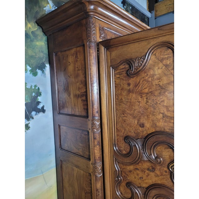 Walnut and Elm Bresse Wardrobe For Sale - Image 9 of 12