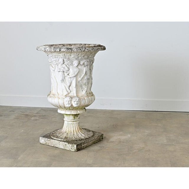 English Circa 1900 Cast Stone Medici Urn with Figurative Motif For Sale - Image 13 of 13