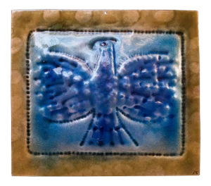 Vintage Enamel on Copper "Eagle" Plaque