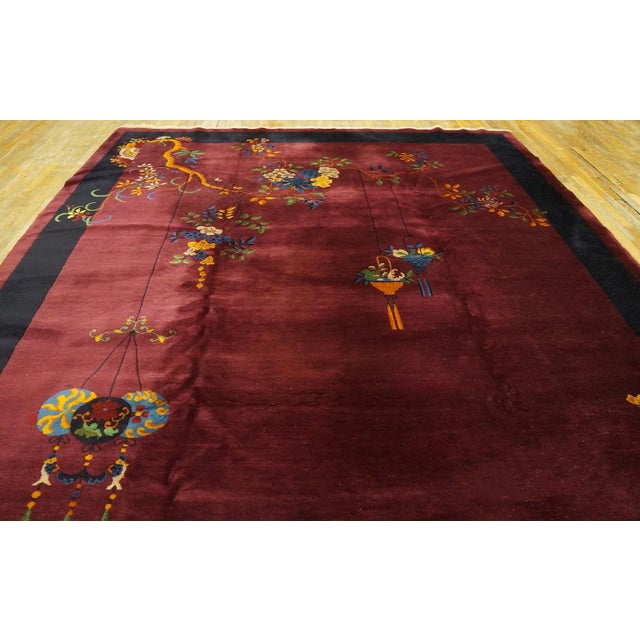 1920s Chinese Art Deco Carpet ( 9'2" x 11'10" - 280 x 360 ) Room Size Wool Antique Knotted Rectangle 1920s Chinese – Art...