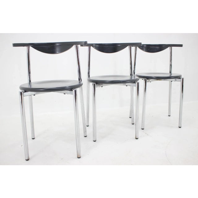 Wood Mid-Century Dining Chairs, Germany, 1980s, Set of 3 For Sale - Image 7 of 17