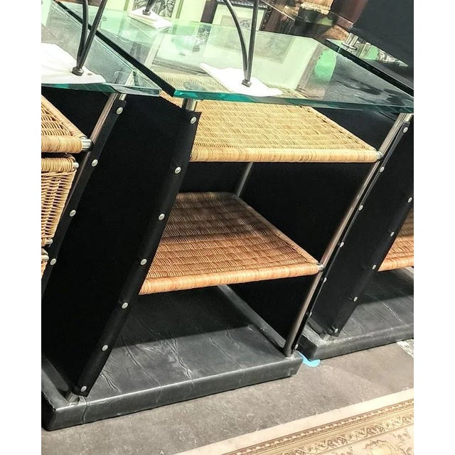 1970s Mobile Bar in Steel with Wicker by Toni Cordero, 1970s For Sale - Image 5 of 6