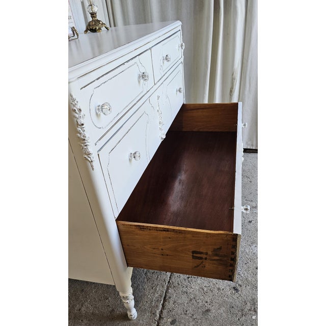 1930s Vintage Dresser, Paris Apartment Style, White Romantic Style For Sale - Image 5 of 12