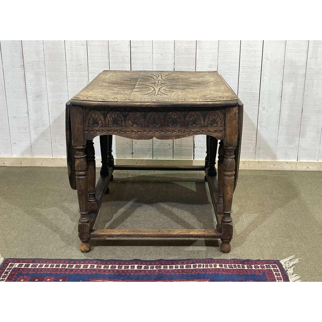 English Oak Drop-Leaf Table For Sale - Image 10 of 16