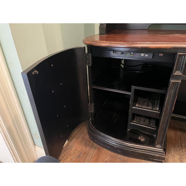 2000 - 2009 Hooker Seven Seas Executive Desk With Shelving Unit For Sale - Image 5 of 7