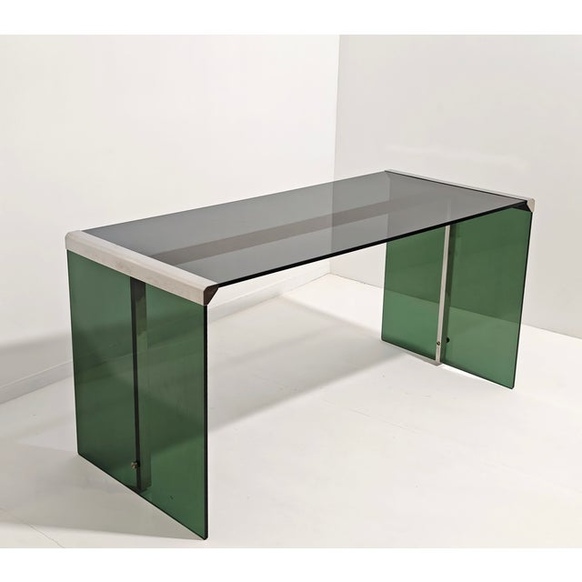 Dattilo President Desk in Glass from Gallotti and Radice, 1970s For Sale - Image 12 of 12