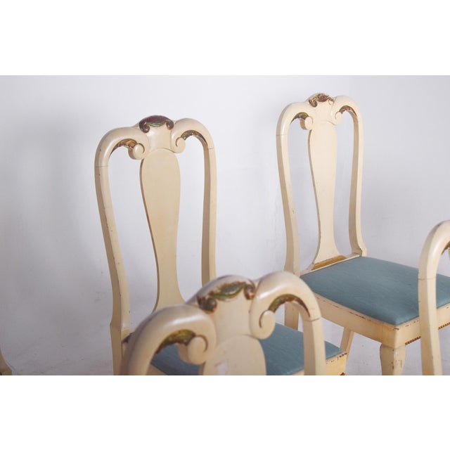 Portuguese White Painted Wood Chairs, 1890s, Set of 6 For Sale - Image 5 of 9