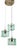 Nile Green Hammered Glass Pendant Light by Zero Quattro, Italy, 1960s For Sale