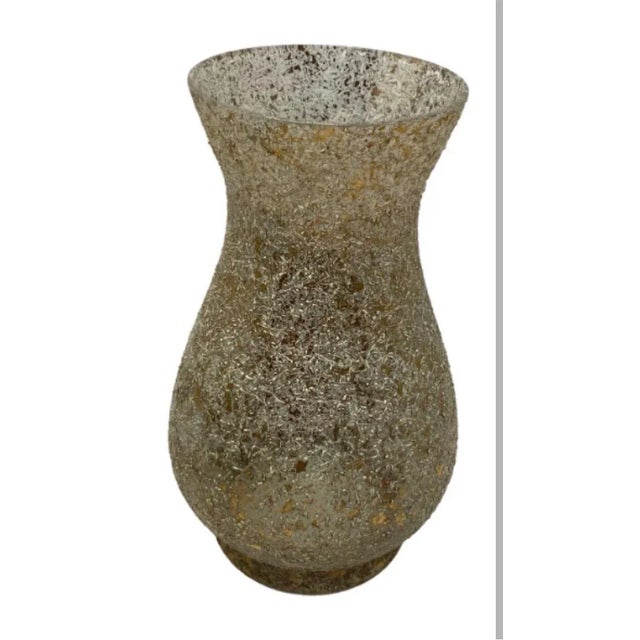 Mid-Century Modern 1950s Mid-Century Modern Gold and White Splatter Vase For Sale - Image 3 of 4