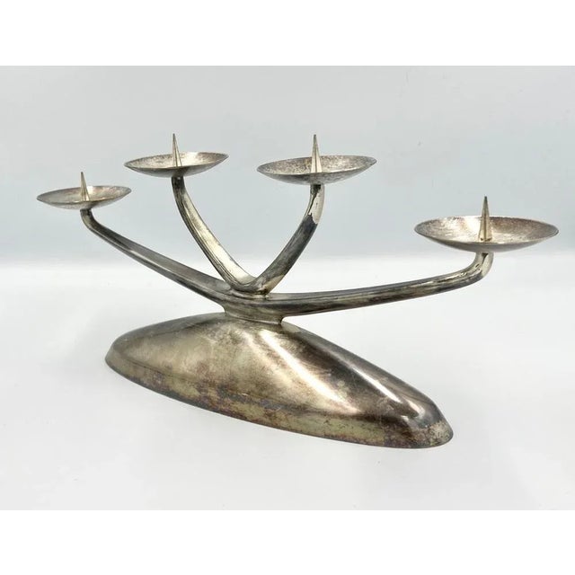 Metal Art Deco Ikora Candleholder from WMF, 1950s For Sale - Image 7 of 10