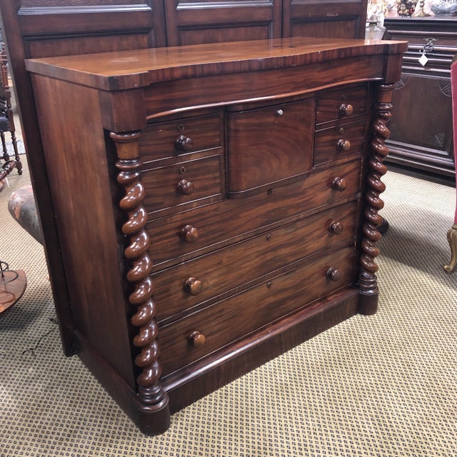 Mid 19th Century Mahogany Barley Twist Gents Chest For Sale - Image 4 of 12