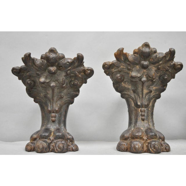 Victorian Style Cast Iron Bathtub Lion Claw Foot Paw Feet Floral Design 4 Pc Set For Sale - Image 15 of 15