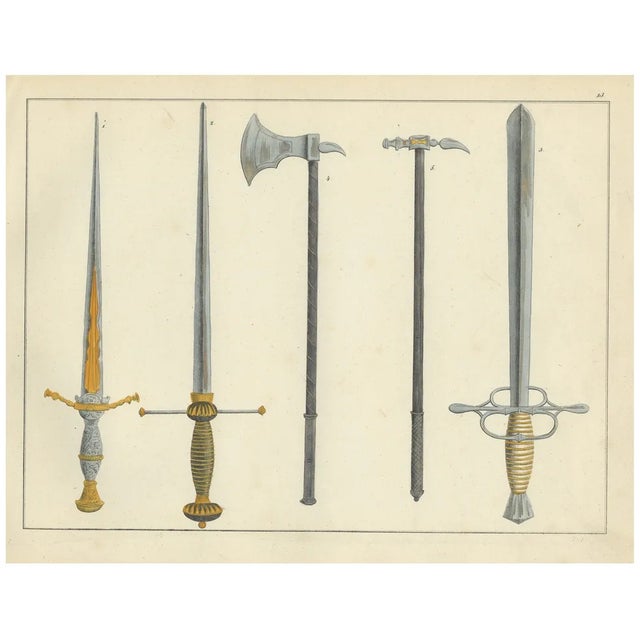 Von Reibisch, Swords, Axes, and War Hammers, 1842, Print For Sale