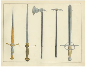 Von Reibisch, Swords, Axes, and War Hammers, 1842, Print