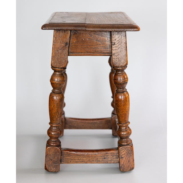 Farmhouse Antique 19th Century English Oak Joint Stool For Sale - Image 3 of 10