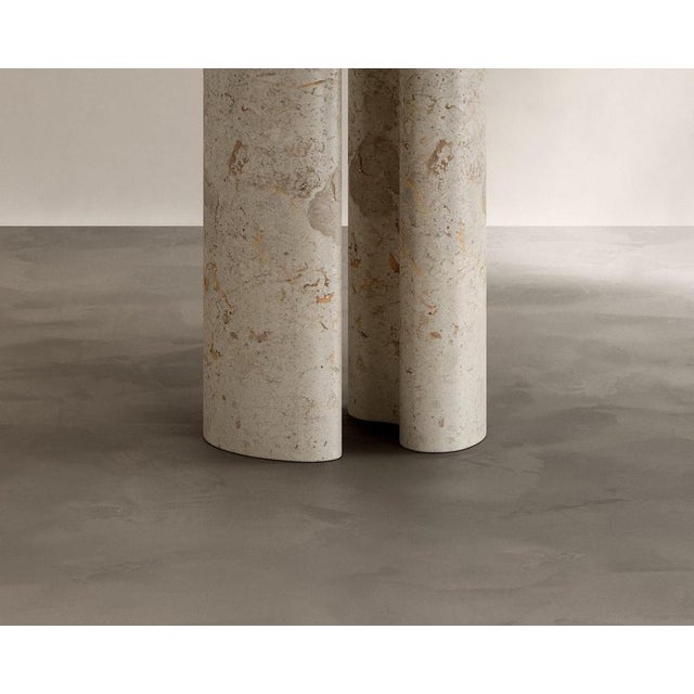 Roman Dining Table III in Cappucino Limestone by Paloma Editions For Sale - Image 6 of 7