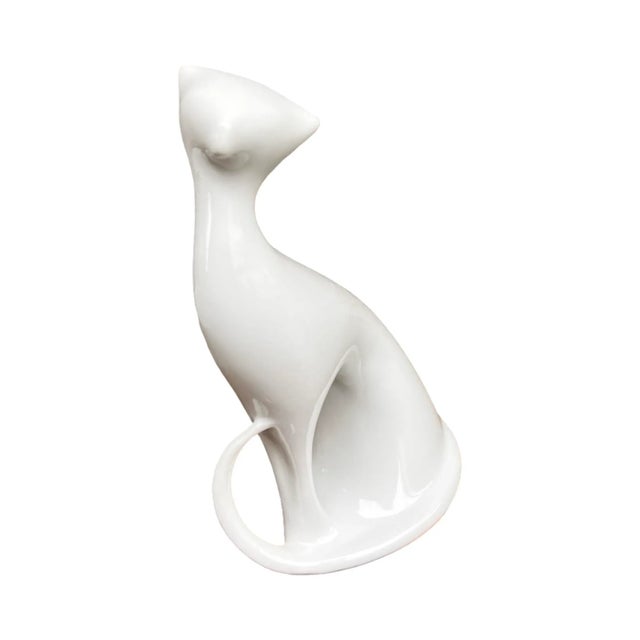 Mid-Century Modern Sitting Cat – Royal Dux, Designed by Jaroslav Ježek, Czechoslovakia, 1960s For Sale - Image 3 of 13